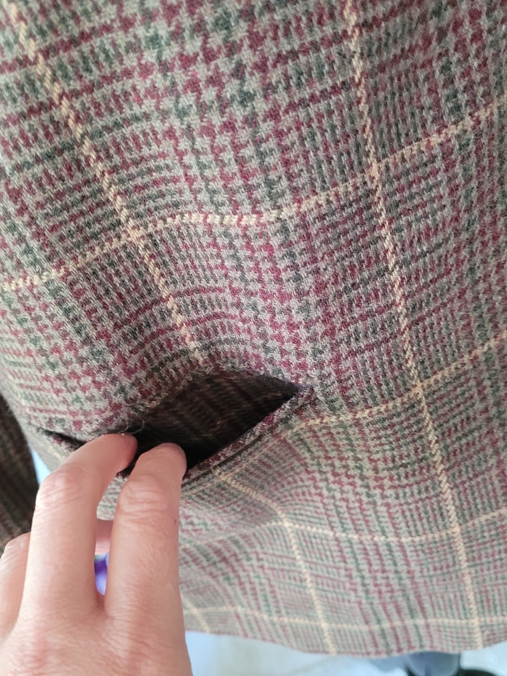 Vintage Sag Harbor Wool Plaid Brown Wool Blend Blazer - Picture 4 of 11
